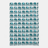 Elephant Pattern Blue Theedoek (Verticaal)