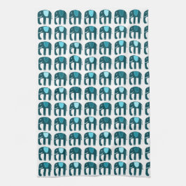 Elephant Pattern Blue Theedoek