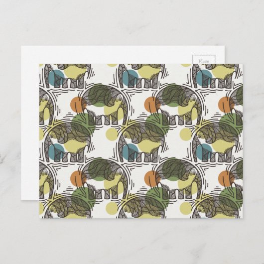 Elephant Pattern Briefkaart (Voorkant / Achterkant)