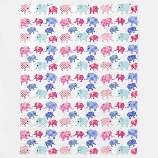 Elephant Pattern Fleece Blanket (Voorkant)