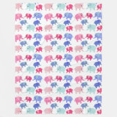Elephant Pattern Fleece Blanket Deken (Voorkant)
