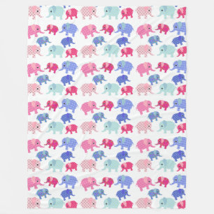 Elephant Pattern Fleece Blanket Deken