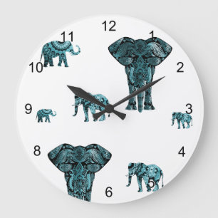 Elephant Pattern Grote Klok