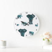 Elephant Pattern Grote Klok (Huis)