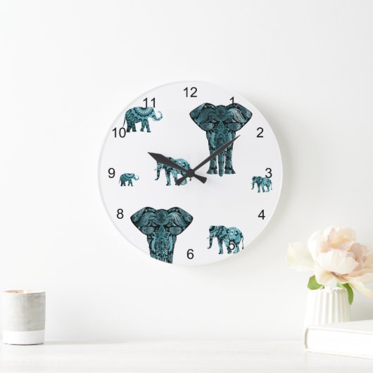Elephant Pattern Grote Klok (Huis)