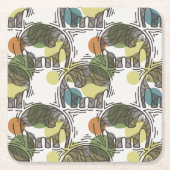 Elephant Pattern Kartonnen Onderzetters (Voorkant)