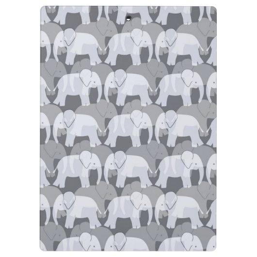 Elephant Pattern Klembord - Grijs (Achterkant)