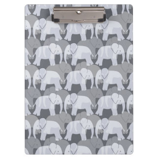 Elephant Pattern Klembord - Grijs