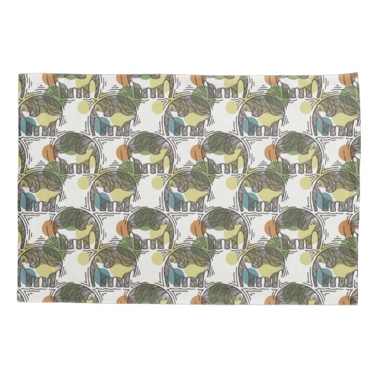 Elephant Pattern Kussensloop (Achterkant-Links)