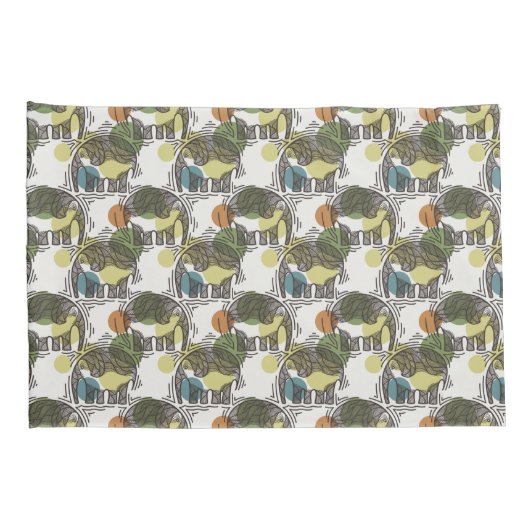 Elephant Pattern Kussensloop (Achterkant-Rechts)