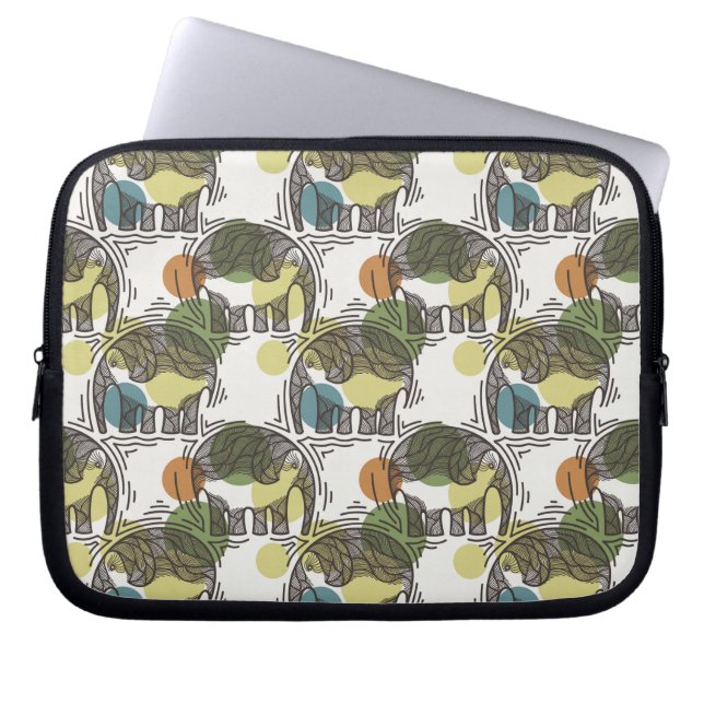 Elephant Pattern Laptop Sleeve (Voorkant)