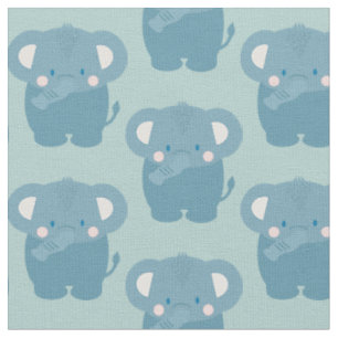 Elephant Pattern Lichtblauw Stof