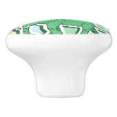 Elephant Pattern on Green Stripes Keramische Knop (Zijkant)