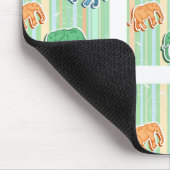 Elephant Pattern on Green Stripes Muismat (Hoek)