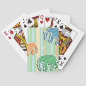 Elephant Pattern on Green Stripes Speelkaarten (Achterkant)