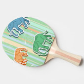 Elephant Pattern on Green Stripes Tafeltennisbatje (Zijkant)