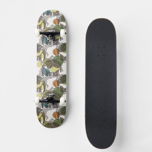 Elephant Pattern Persoonlijk Skateboard (Voorkant)