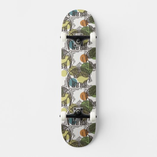 Elephant Pattern Persoonlijk Skateboard (Voorkant)