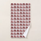 Elephant Pattern Red Roze Bad Handdoek (Handdoek)