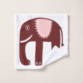 Elephant Pattern Red Roze Bad Handdoek (Wasdoekje)