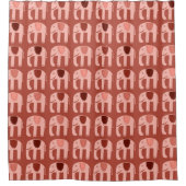 Elephant Pattern roze Red Douchegordijn (Voorkant)