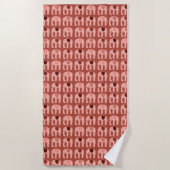 Elephant Pattern roze Red Strandlaken (Voorkant)