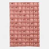 Elephant Pattern roze Red Theedoek (Verticaal)