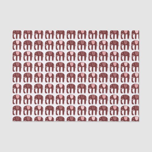 Elephant Pattern roze Red Tissuepapier (Voorkant)