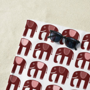 Elephant Pattern roze Strandlaken