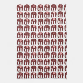 Elephant Pattern roze Theedoek