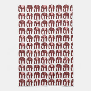 Elephant Pattern roze Theedoek