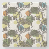 Elephant Pattern Stenen Onderzetter (Voorkant)