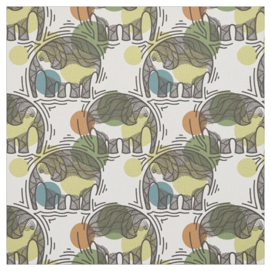 Elephant Pattern Stof (Swatch)