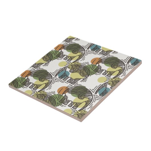 Elephant Pattern Tegeltje (Zijkant)