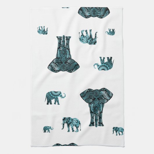 Elephant Pattern Theedoek (Verticaal)