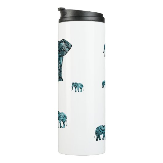 Elephant Pattern Thermosbeker (Geroteerd rechts)