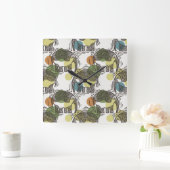 Elephant Pattern Vierkante Klok (Huis)