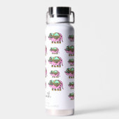 Elephant Pattern Waterverf Pastel Colors Waterfles (Achterkant)