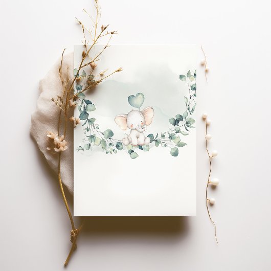 Elephant Peanut Baby shower Invitation Kaart