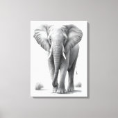 Elephant Pencil Tekening Canvas Afdruk (Voorkant)