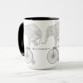 Elephant Penny Farthing Bicycle Balance Mok (Voorkant links)