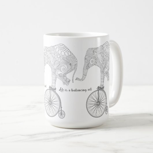 Elephant Penny Farthing Bicycle Balance Mok (Voorkant rechts)
