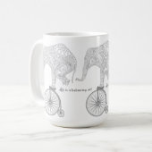 Elephant Penny Farthing Bicycle Balance Mok (Voorkant links)
