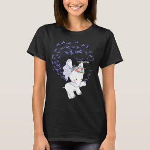 Elephant Periwinkle Ribbon Stomach Cancer Awarenes T-shirt