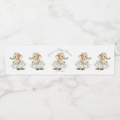 Elephant Personal Name Girl Baby shower Waterfles Etiket (Enkel label)