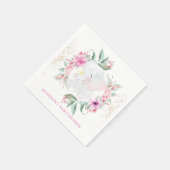 Elephant Personalized Elegant girl baby shower Servet (Hoek)