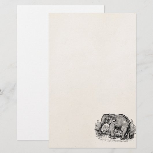  Elephant Personalized Elephanides Animals Briefpapier (Voorkant / Achterkant)