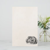 Elephant Personalized Elephanides Animals Briefpapier (Staand voorkant)