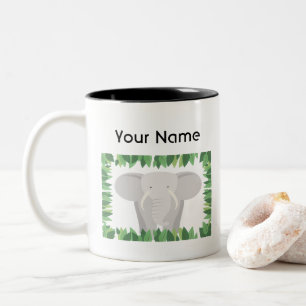 Elephant Personalized Mug Tweekleurige Koffiemok