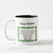 Elephant Personalized Mug Tweekleurige Koffiemok (Links)